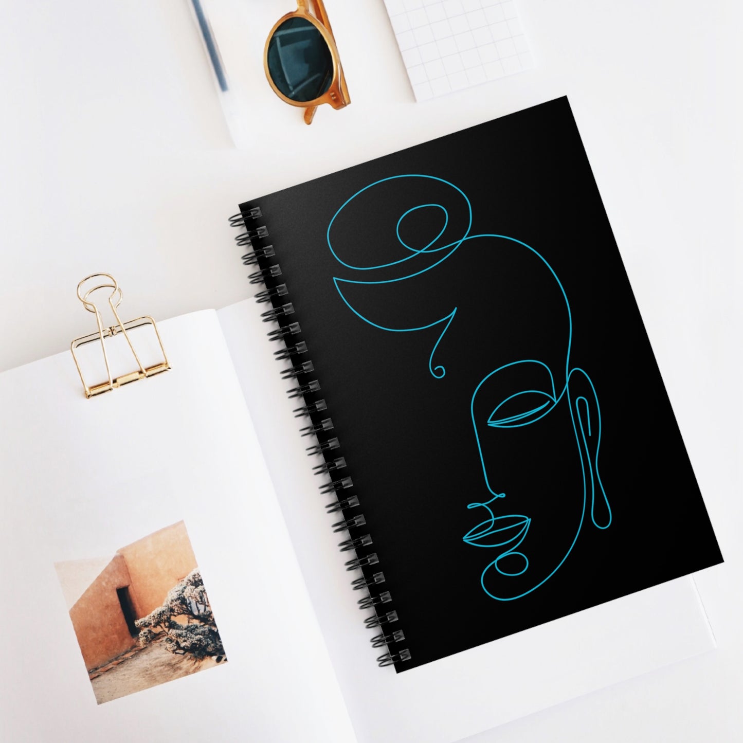 Spiral Notebook - Ruled Line - Buddha outline