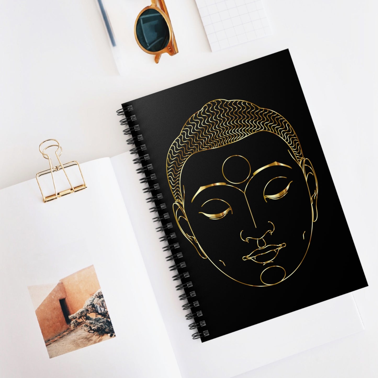 Spiral Notebook - Ruled Line - Golden Buddha