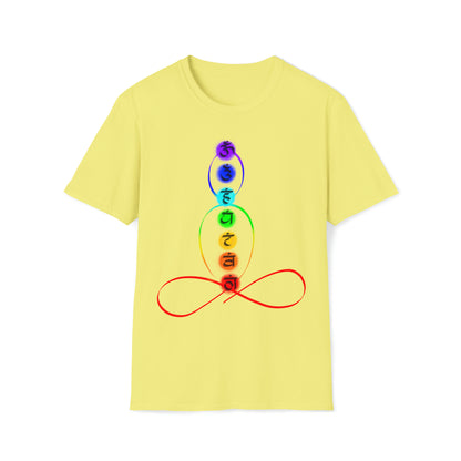 T-Shirt - Colorful Chakra on body outline