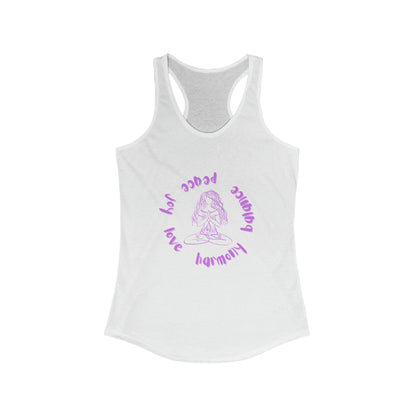 Women's Ideal Racerback Tank - Meditation Circle - Purple
