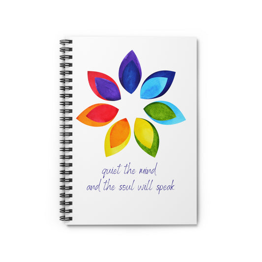 Spiral Notebook - Ruled Line - Rainbow Flower