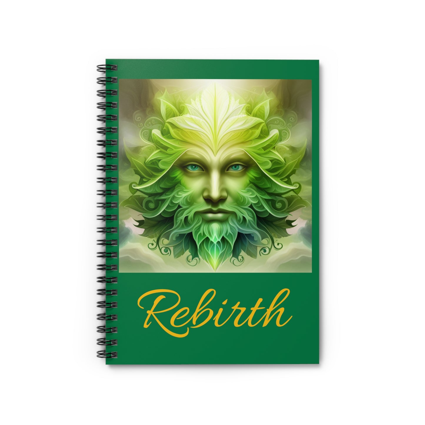 Spiral Notebook - Ruled Line - Green Man - rebirth