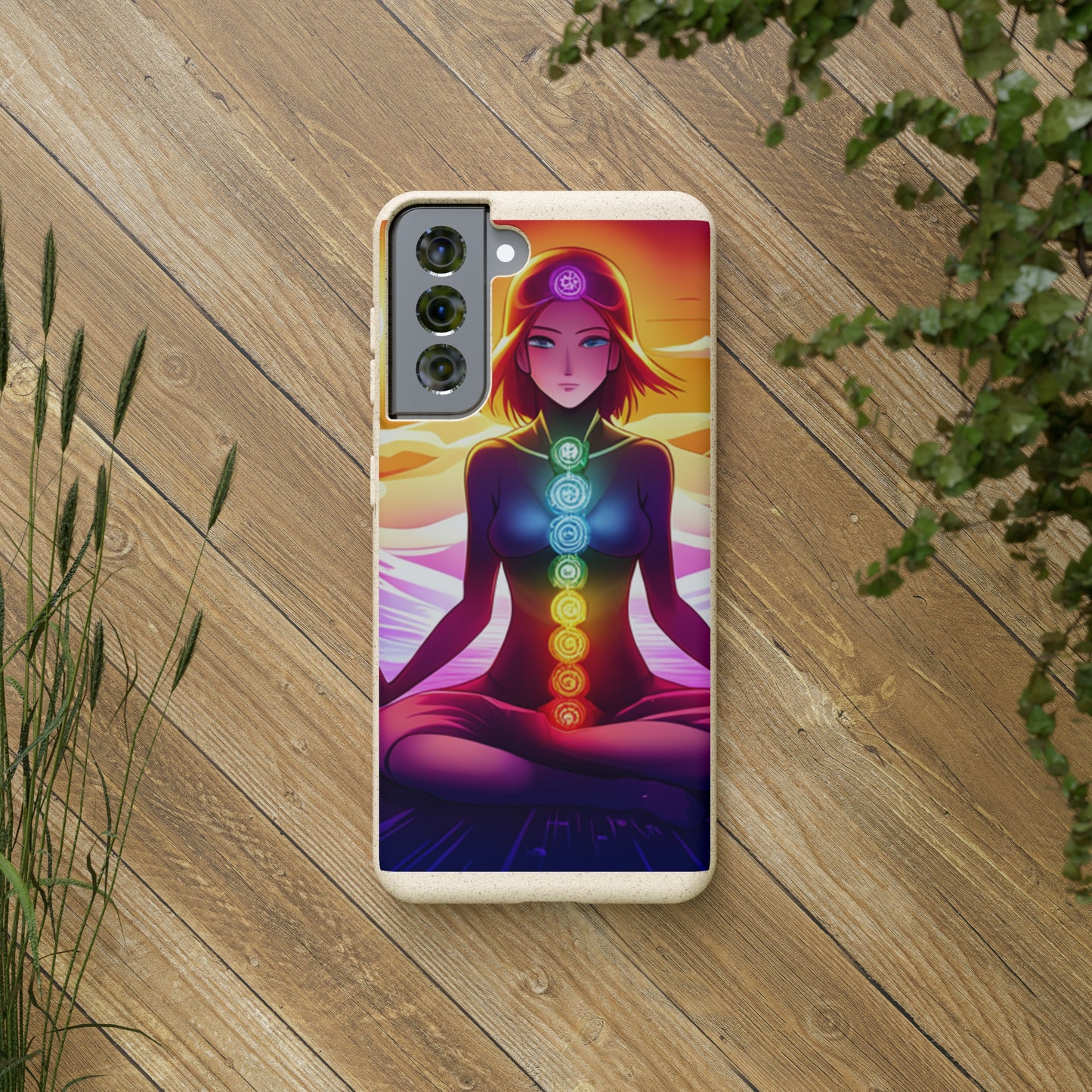 Biodegradable Phone Cases - Anime meditating woman