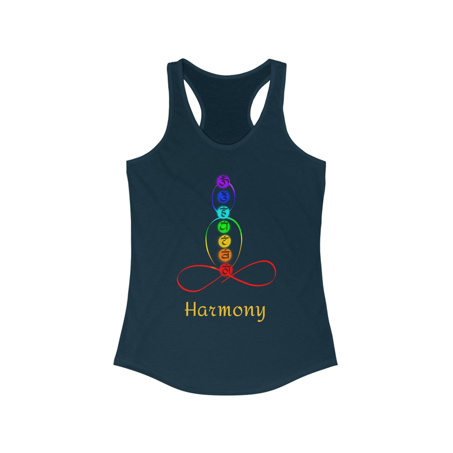 Women's Ideal Racerback Tank - Chakra over outlined body - Harmony