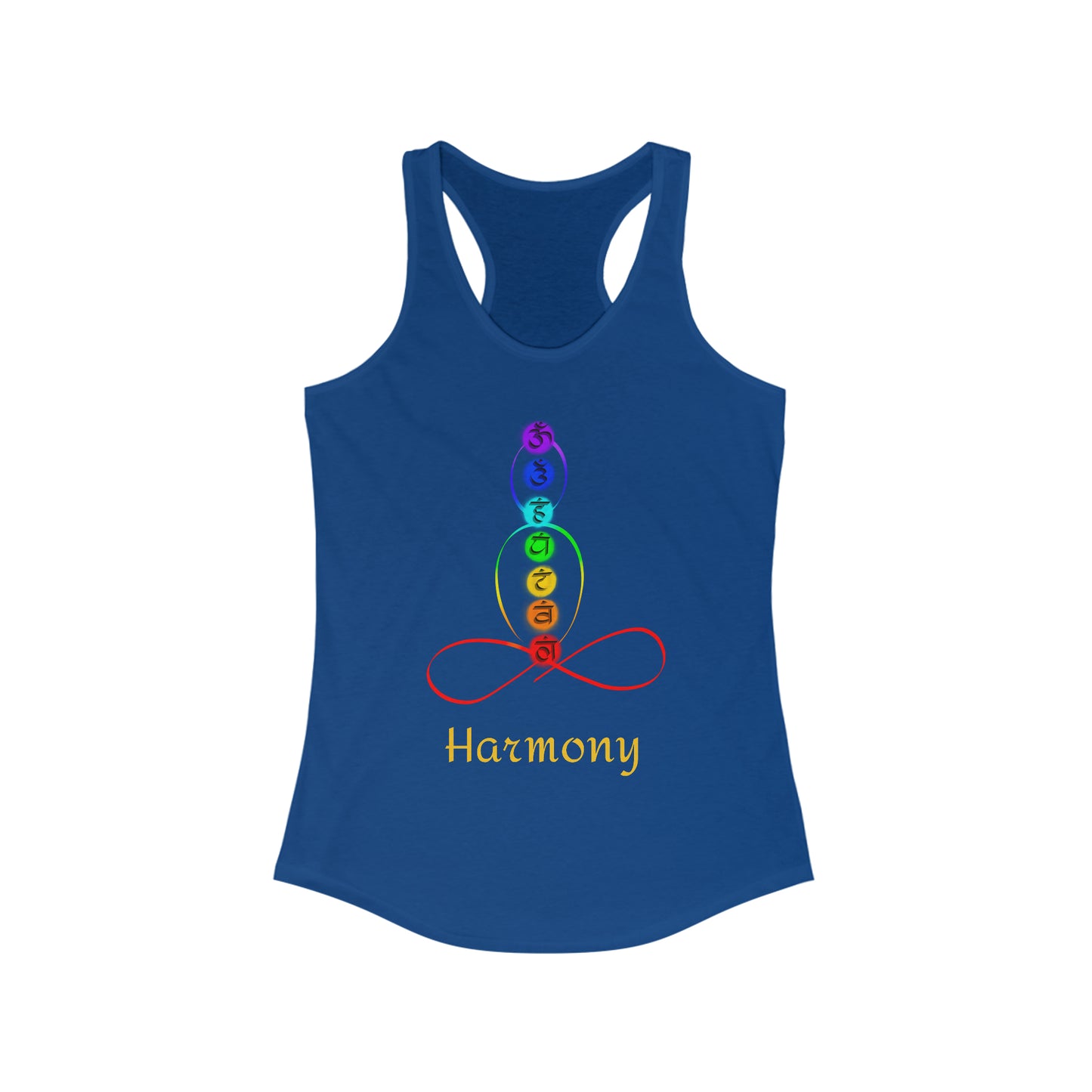 Women's Ideal Racerback Tank - Chakra over outlined body - Harmony