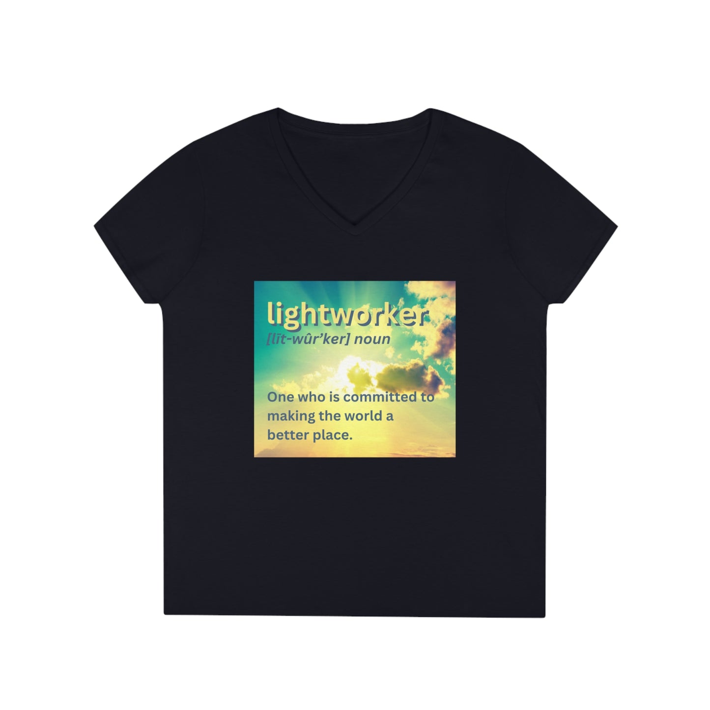 Ladies' V-Neck T-Shirt Slim Fit - Lightworker Definition