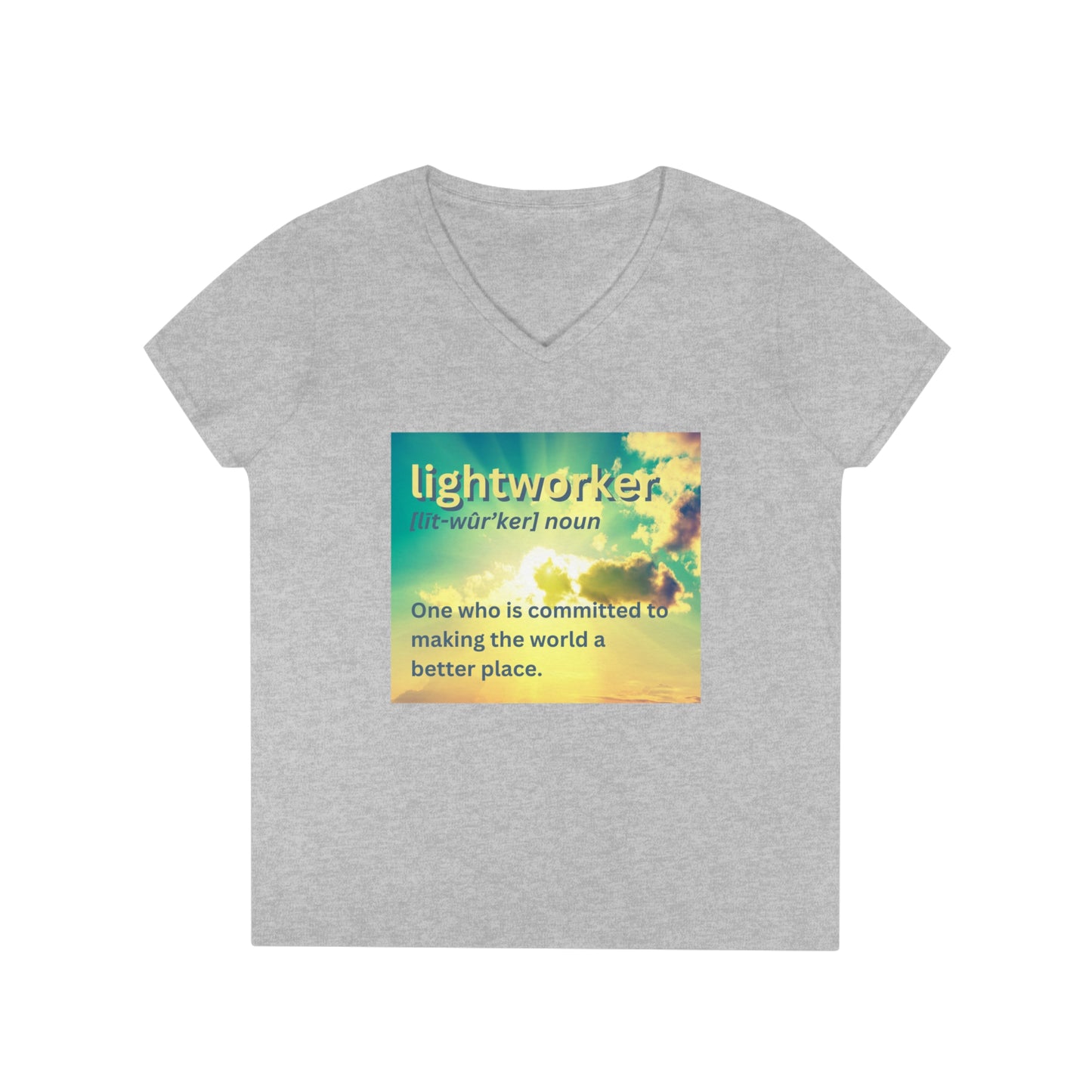 Ladies' V-Neck T-Shirt Slim Fit - Lightworker Definition
