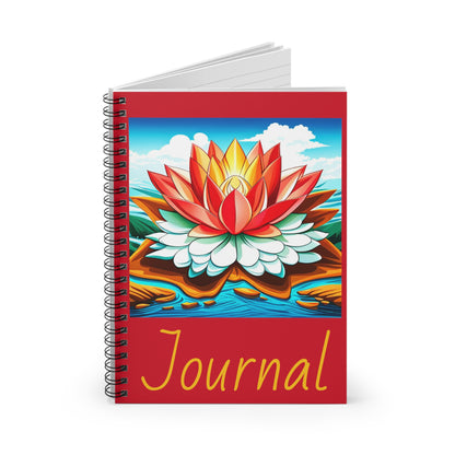 Spiral Notebook - Ruled Line - Lotus flower