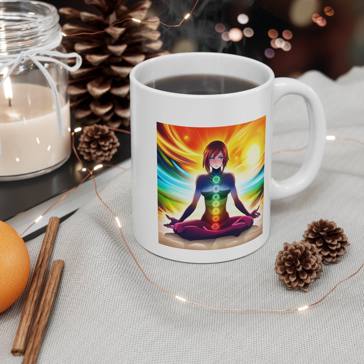 Chakra Anime Meditation Ceramic Mug