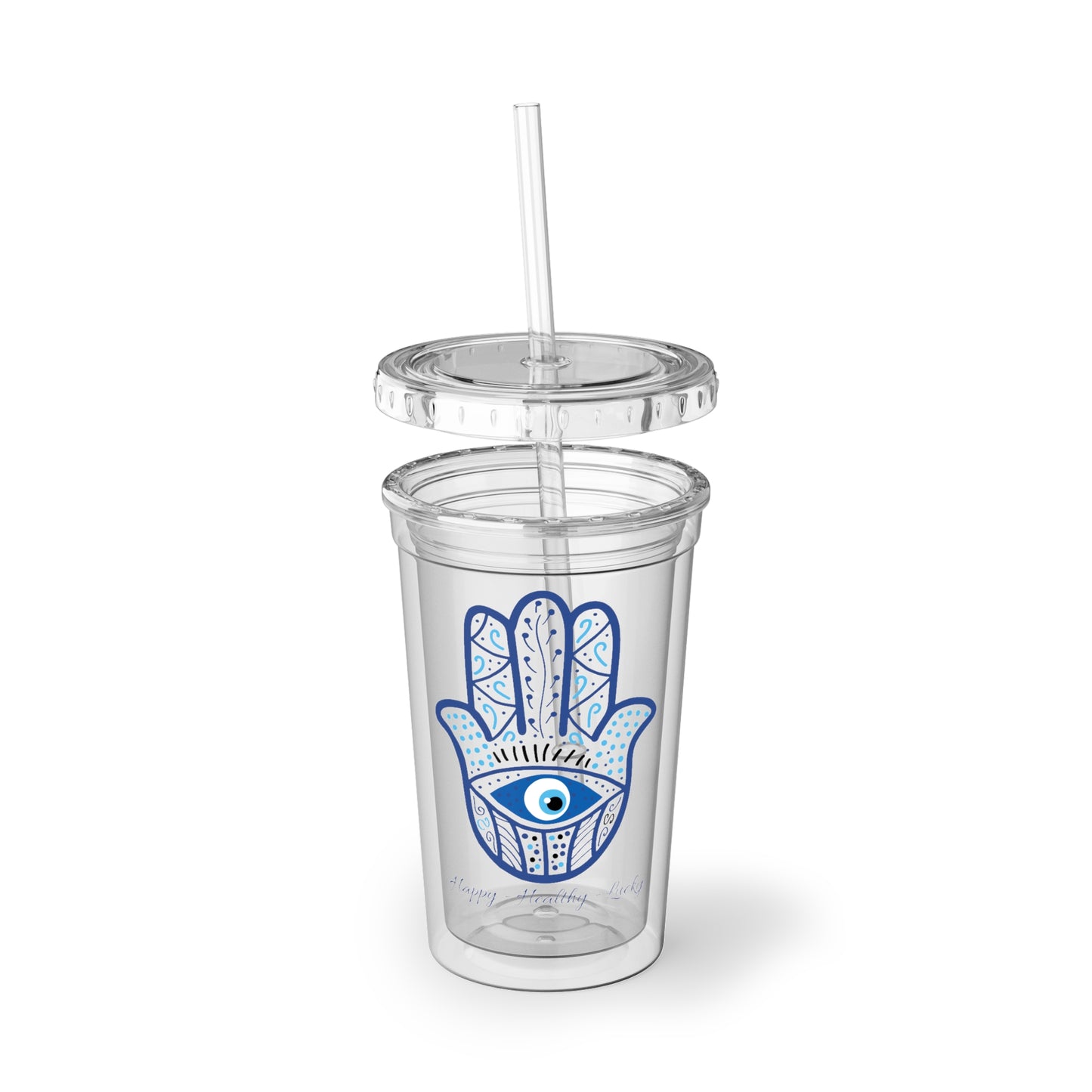 Acrylic Cup - Hand of Fatima - Hamsa - Happy - Healthy - Lucky