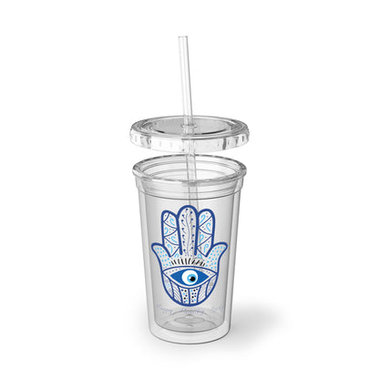 Acrylic Cup - Hand of Fatima - Hamsa - Happy - Healthy - Lucky