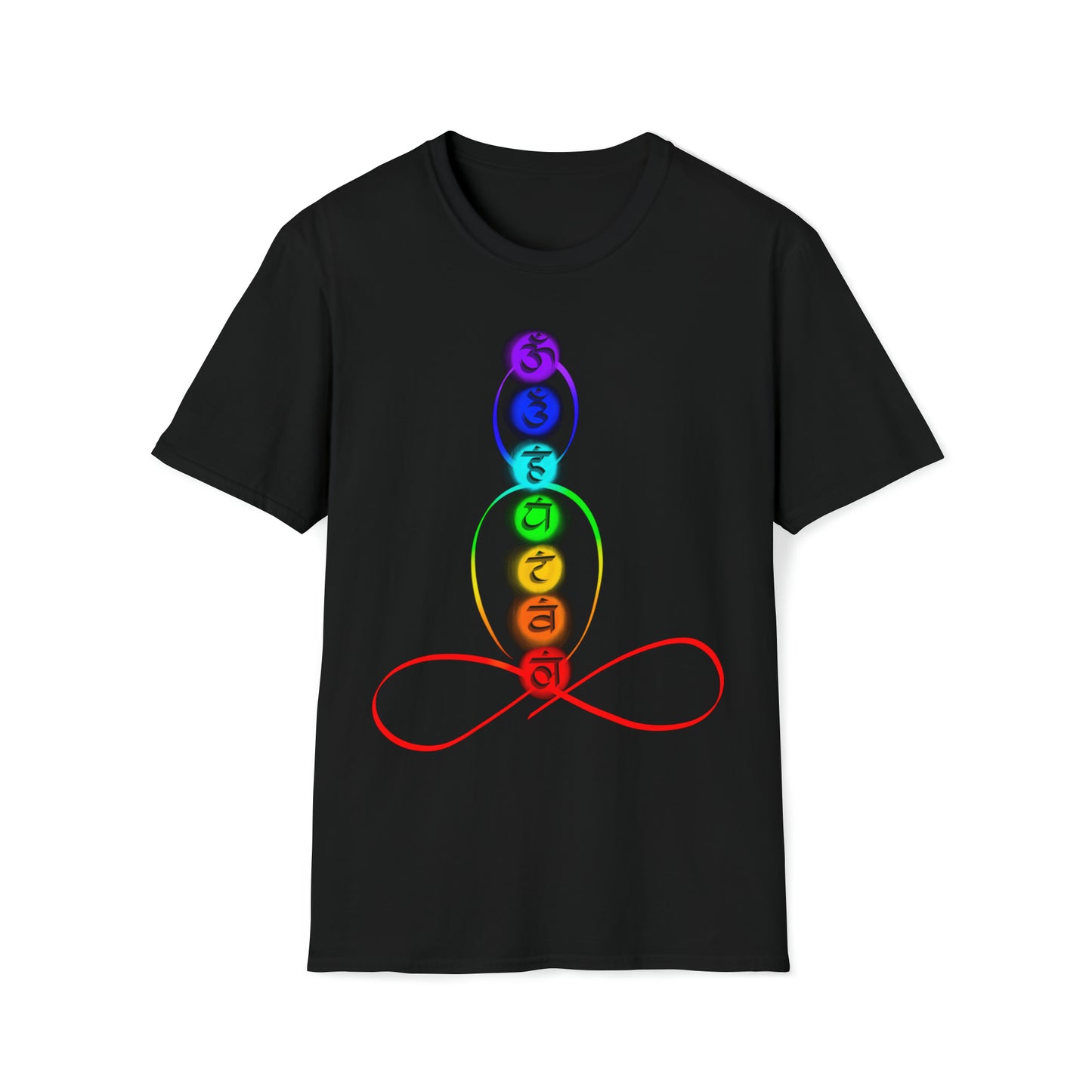 T-Shirt - Colorful Chakra on body outline