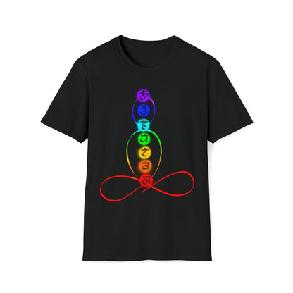 T-Shirt - Colorful Chakra on body outline