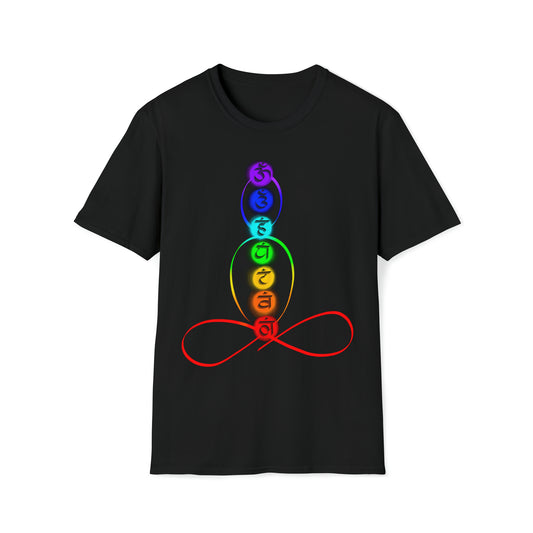 T-Shirt - Colorful Chakra on body outline