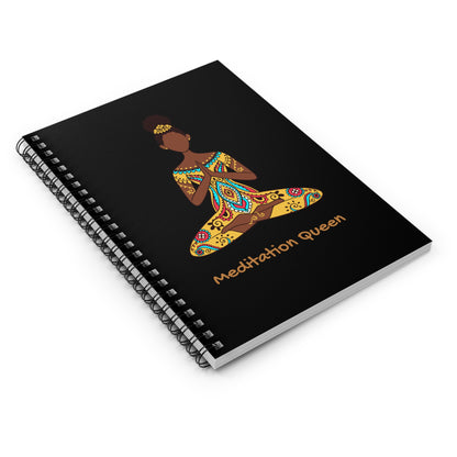 Spiral Notebook - Ruled Line - African American Meditation Queen