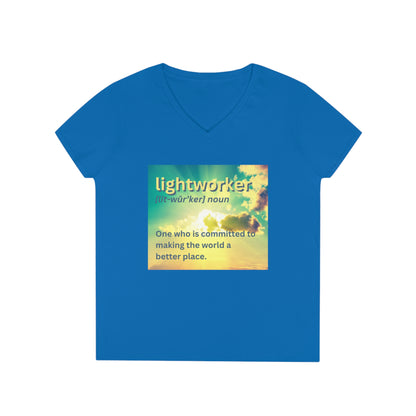 Ladies' V-Neck T-Shirt Slim Fit - Lightworker Definition
