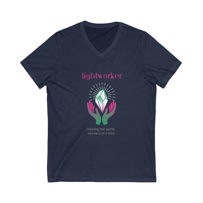 Lightworker Unisex Jersey Short Sleeve V-Neck Tee