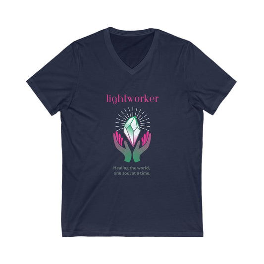Lightworker Unisex Jersey Short Sleeve V-Neck Tee