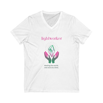 Lightworker Unisex Jersey Short Sleeve V-Neck Tee