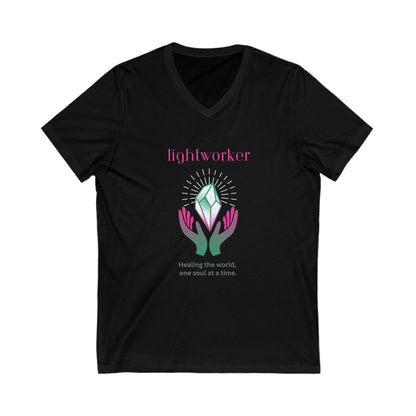 Lightworker Unisex Jersey Short Sleeve V-Neck Tee