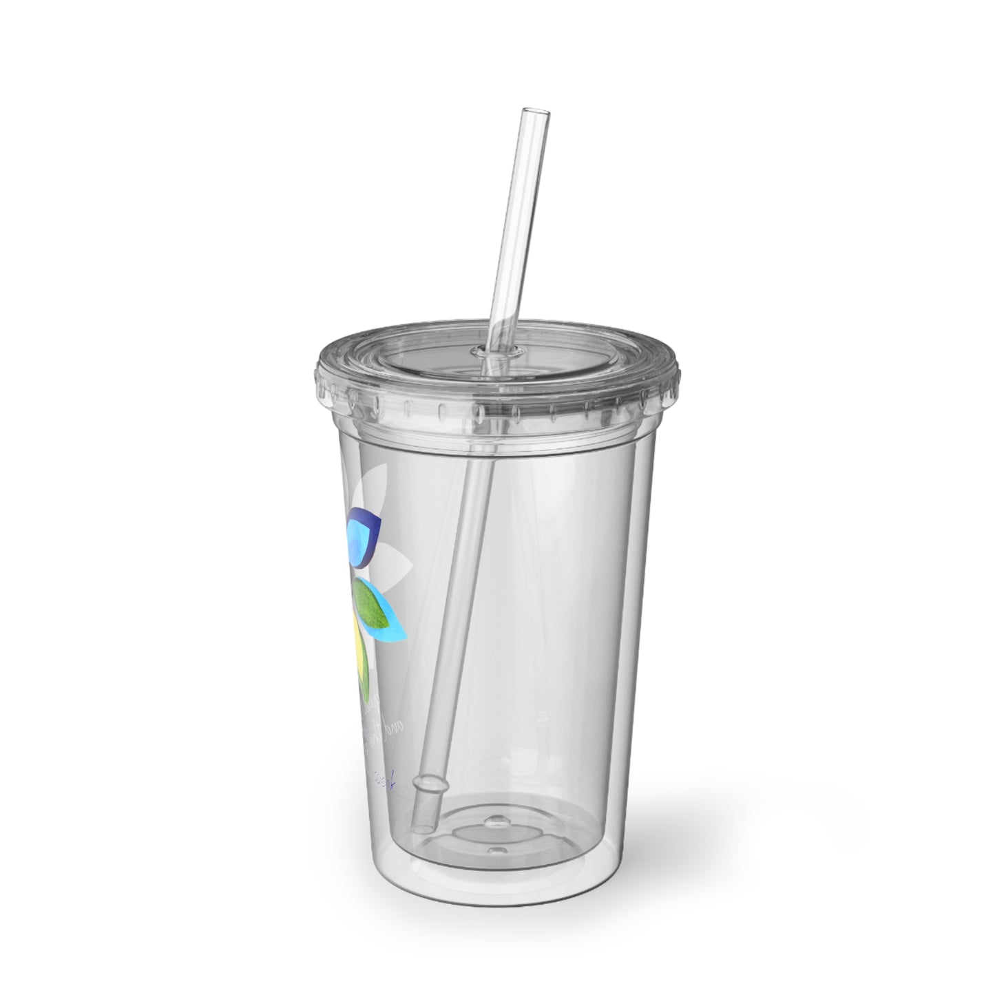 Acrylic Cup - Rainbow Flower - Quiet Your Mind and Your Soul Will Speak