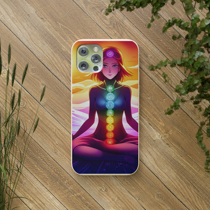 Biodegradable Phone Cases - Anime meditating woman