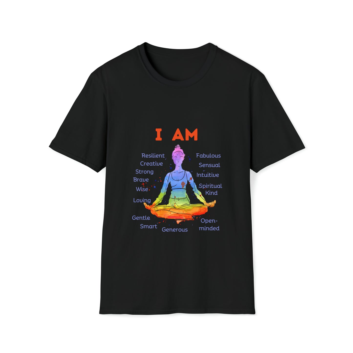 T-Shirt - Woman Meditating with Positive Affirmations