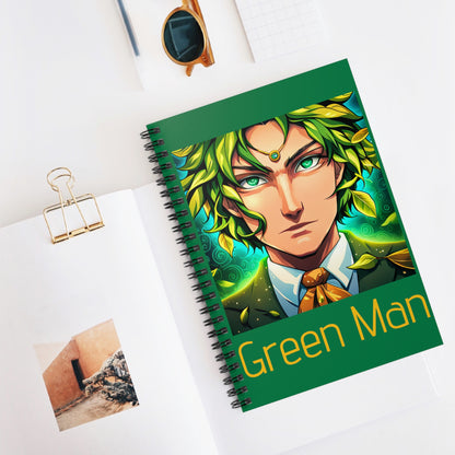 Spiral Notebook - Ruled Line - Green Man anime
