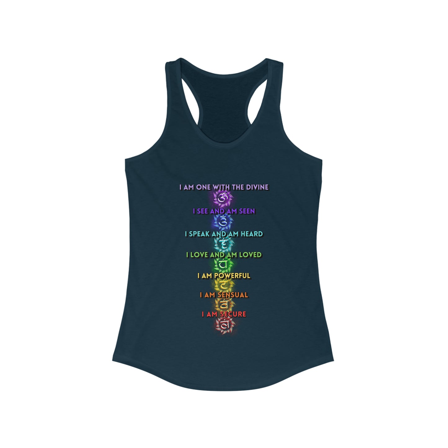 Women's Ideal Racerback Tank - I am One with the Divine