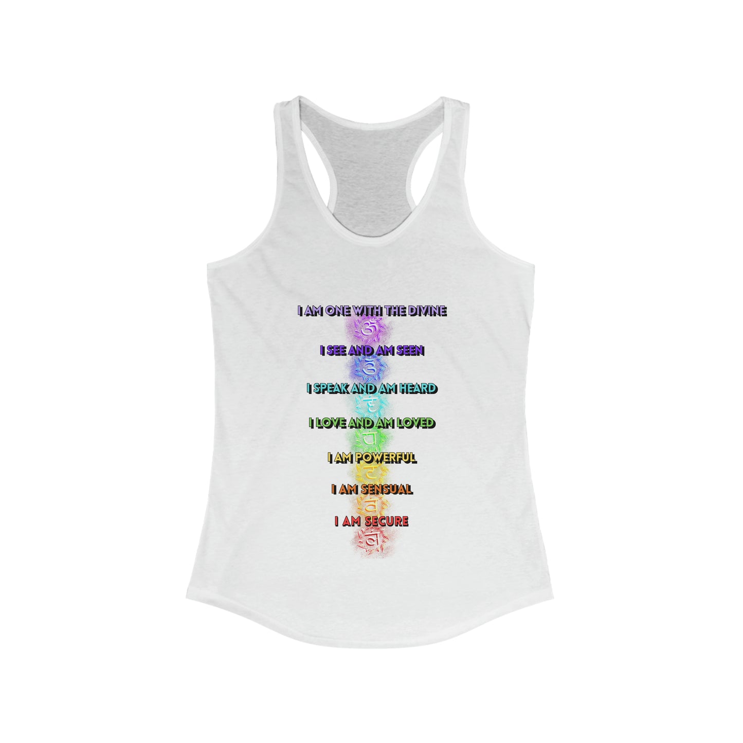 Women's Ideal Racerback Tank - I am One with the Divine