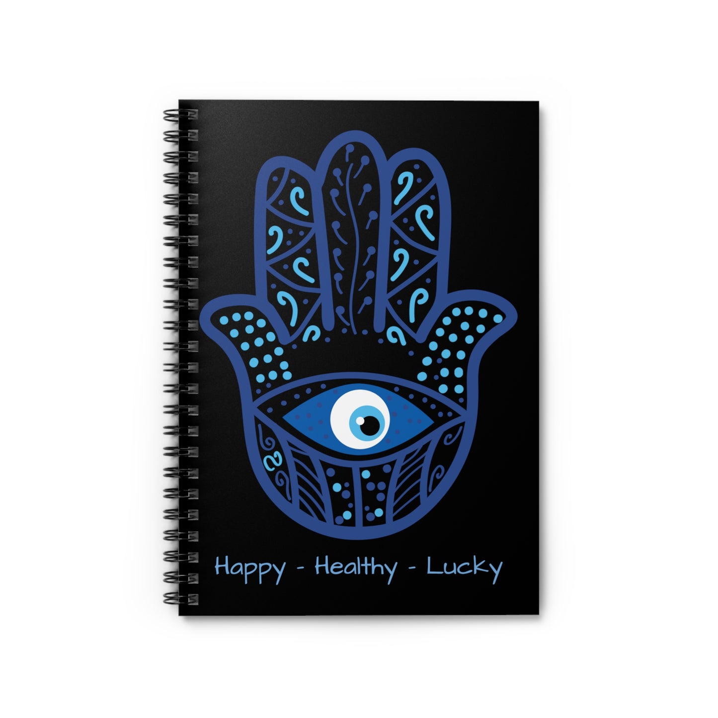 Spiral Notebook - Ruled Line - Hand of Fatima - Hamsa - Happy - Healthy - Lucky