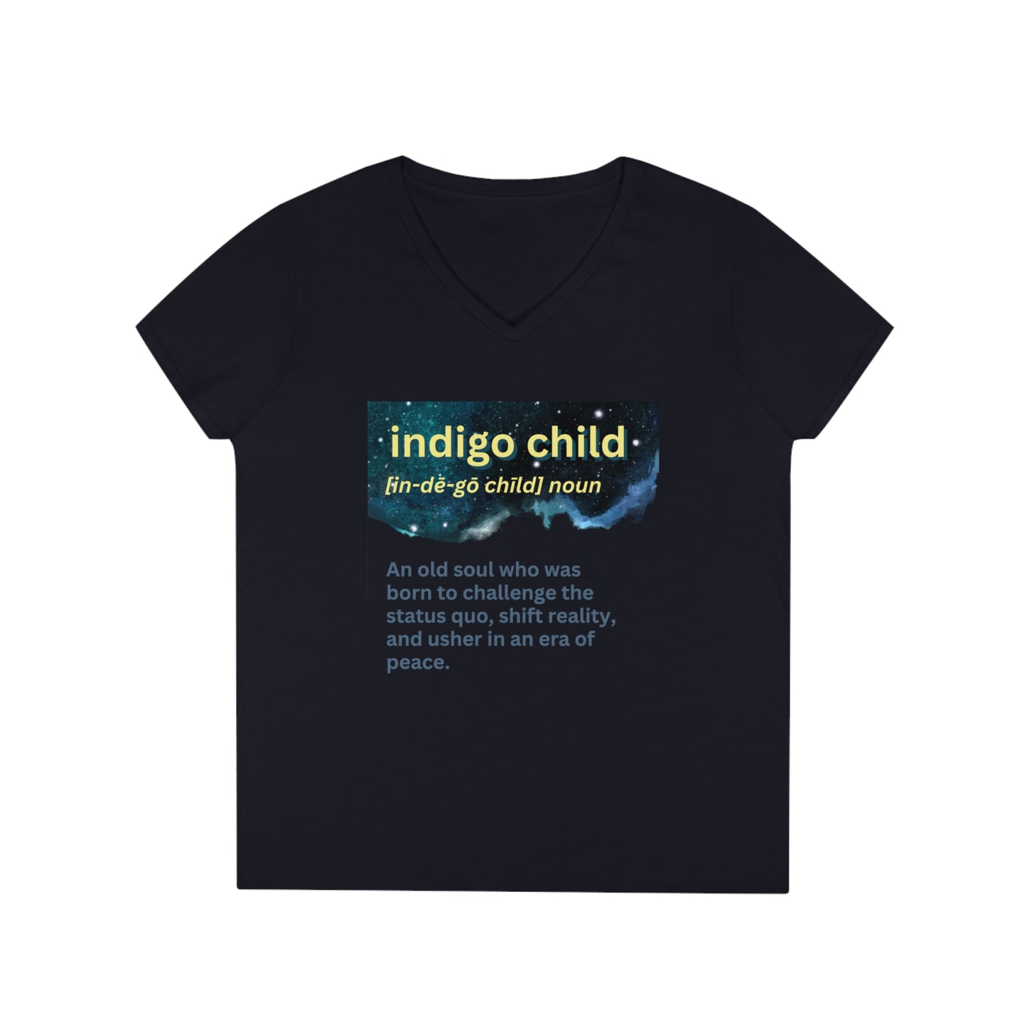 Ladies' V-Neck T-Shirt Slim Fit - Indigo Child