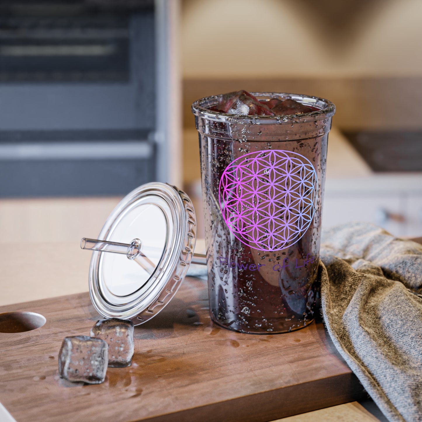 Acrylic Cup - Sacred Geometry - Flower of Life