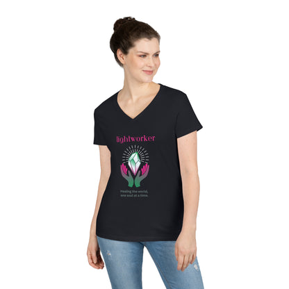 Ladies' V-Neck T-Shirt Slim Fit - Lightworker