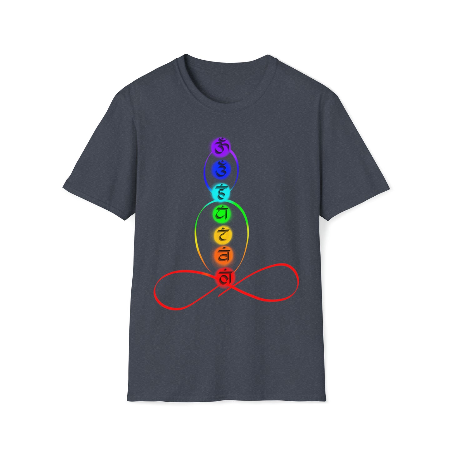 T-Shirt - Colorful Chakra on body outline