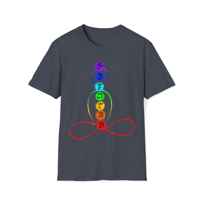T-Shirt - Colorful Chakra on body outline