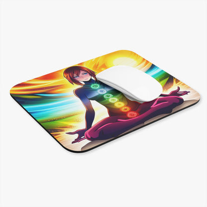 Mouse Pad (Rectangle) - Meditating anime woman