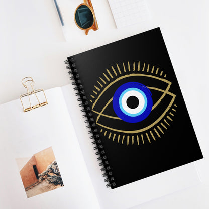 Spiral Notebook - Ruled Line - Evil Eye Protection Symbol