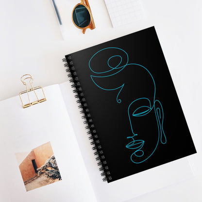 Spiral Notebook - Ruled Line - Buddha outline