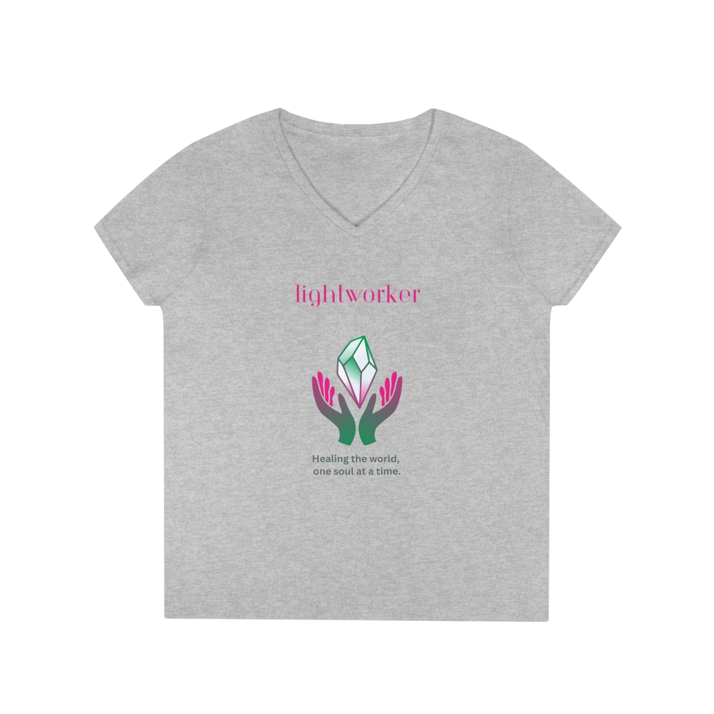 Ladies' V-Neck T-Shirt Slim Fit - Lightworker