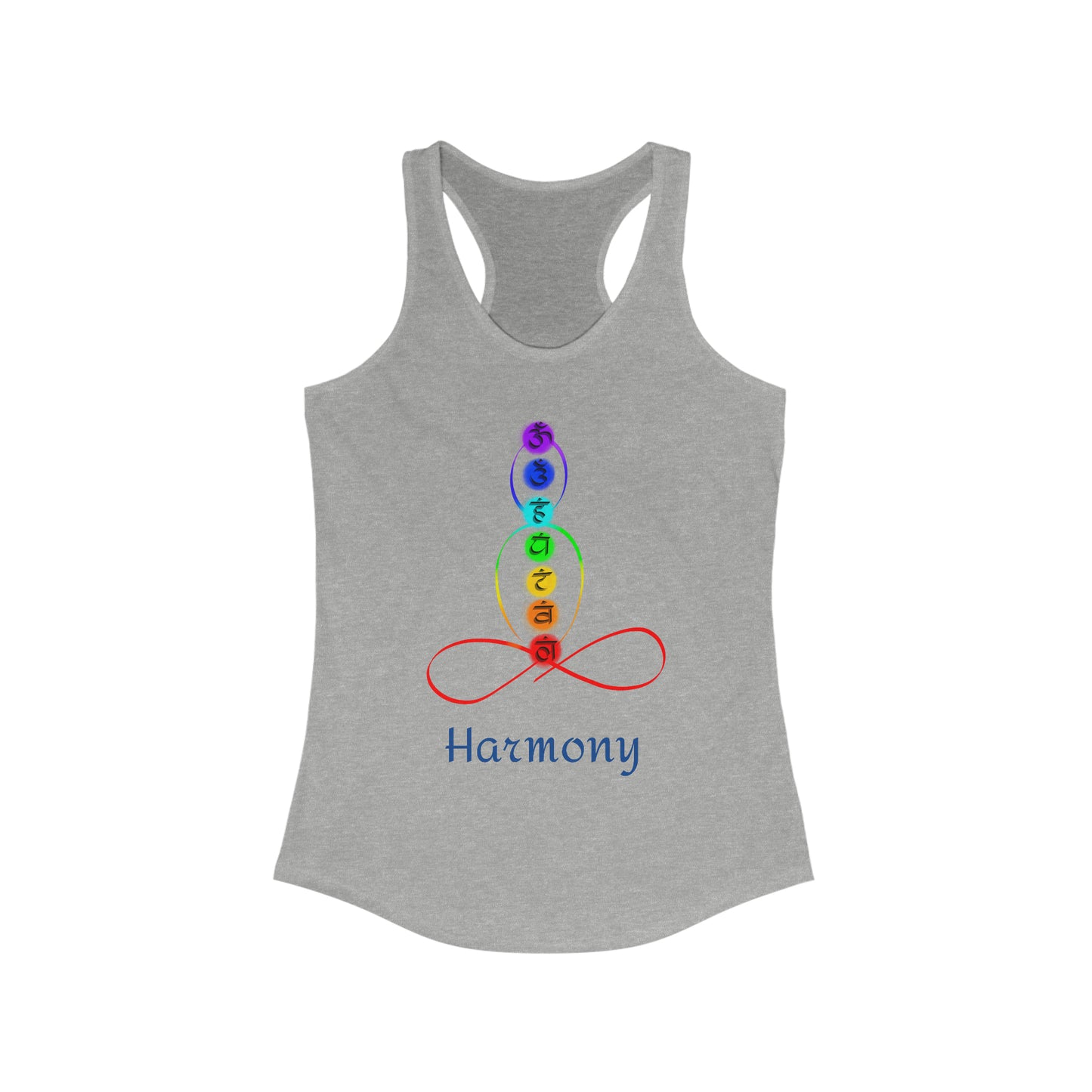Women's Ideal Racerback Tank - Chakra over outlined body - Harmony