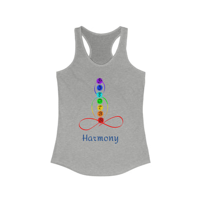 Women's Ideal Racerback Tank - Chakra over outlined body - Harmony