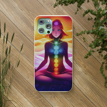 Biodegradable Phone Cases - Anime meditating woman