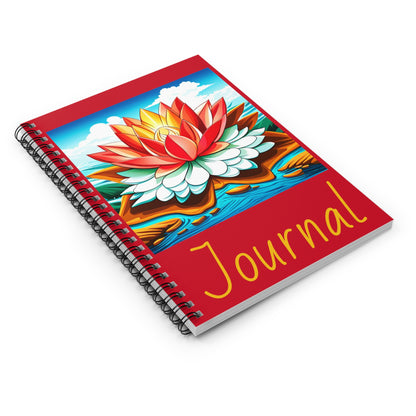 Spiral Notebook - Ruled Line - Lotus flower