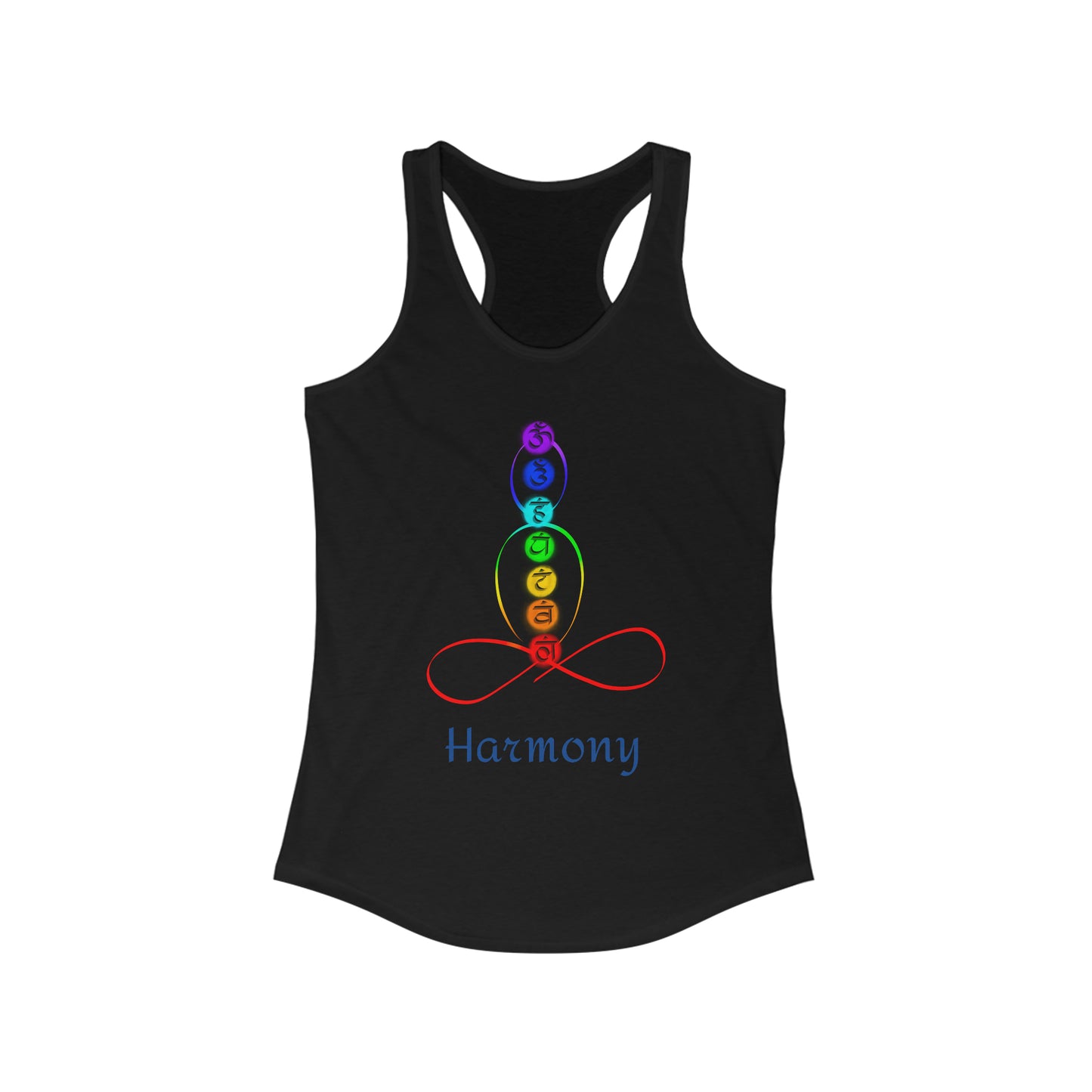 Women's Ideal Racerback Tank - Chakra over outlined body - Harmony