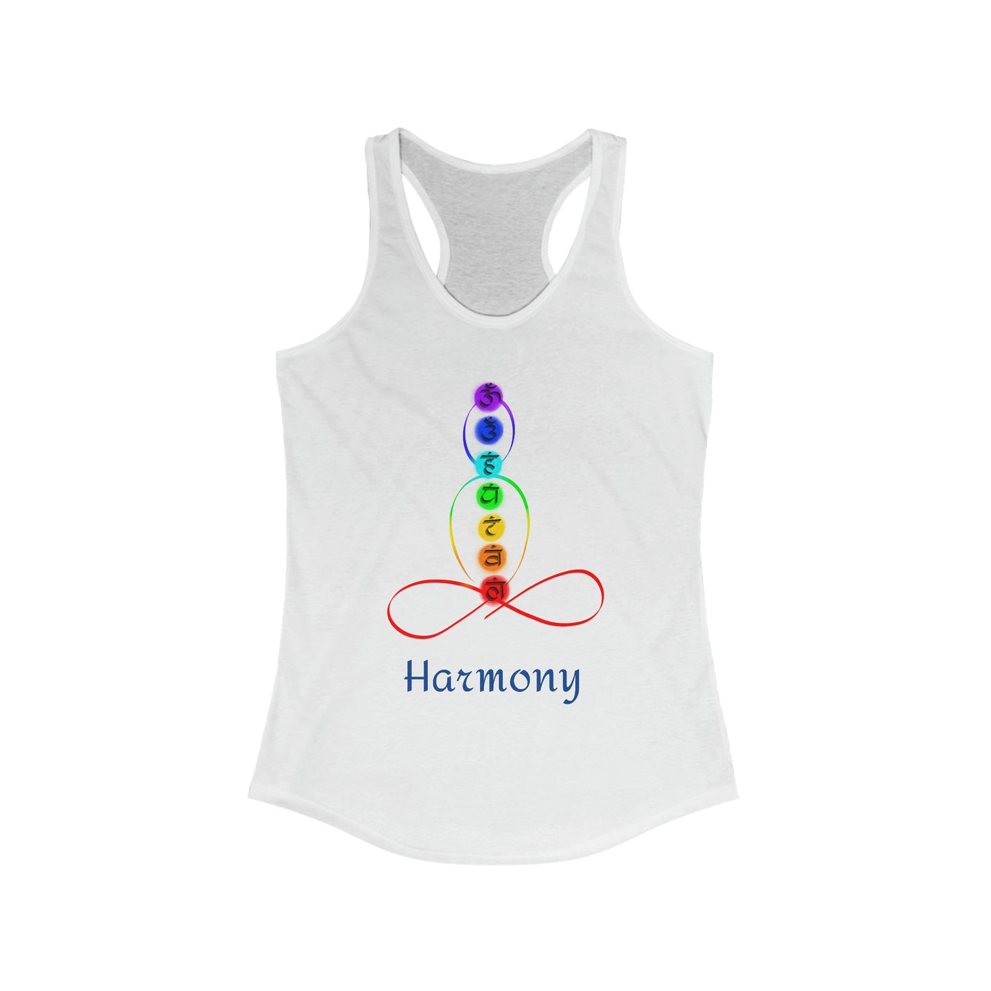 Women's Ideal Racerback Tank - Chakra over outlined body - Harmony