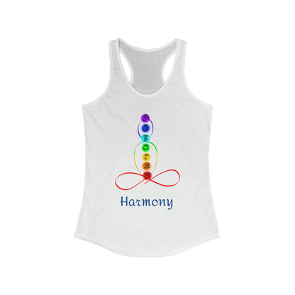 Women's Ideal Racerback Tank - Chakra over outlined body - Harmony