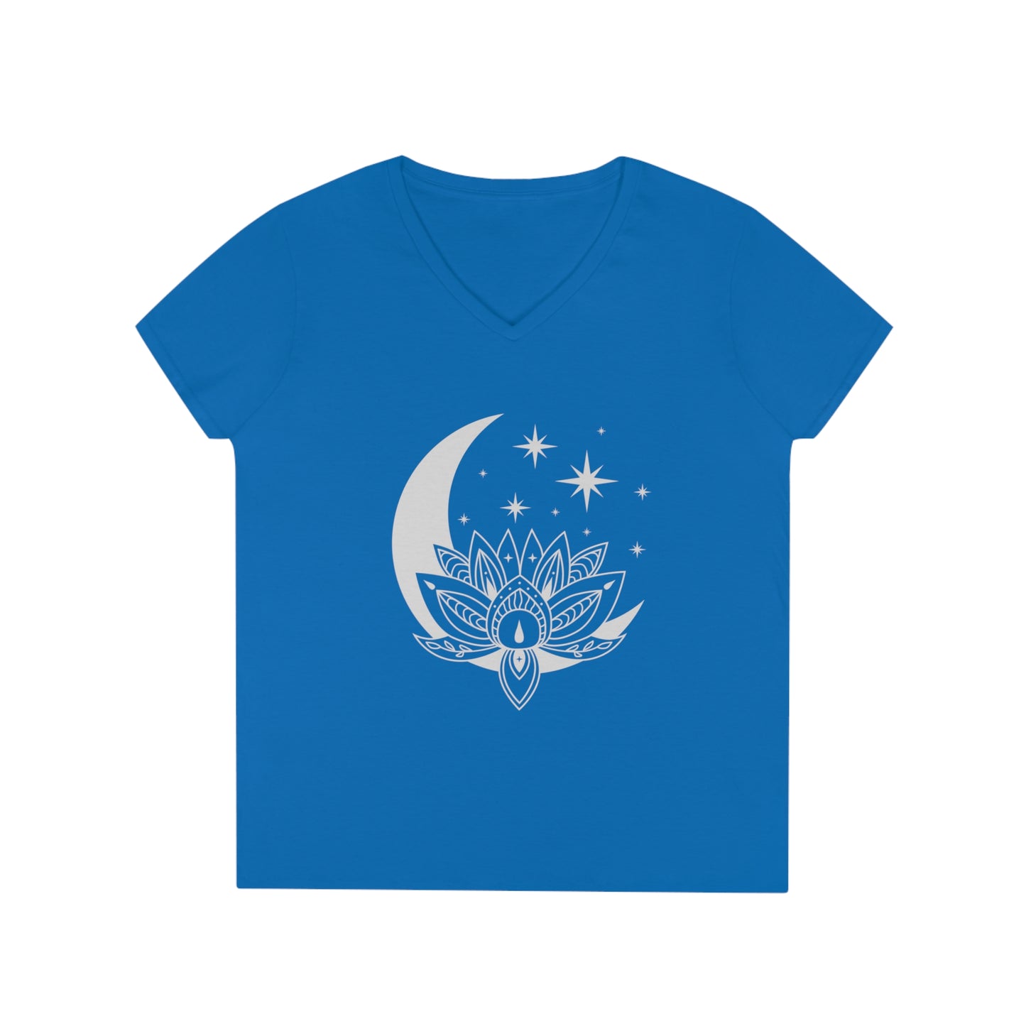 Ladies' V-Neck T-Shirt Slim Fit - Lotus Moon