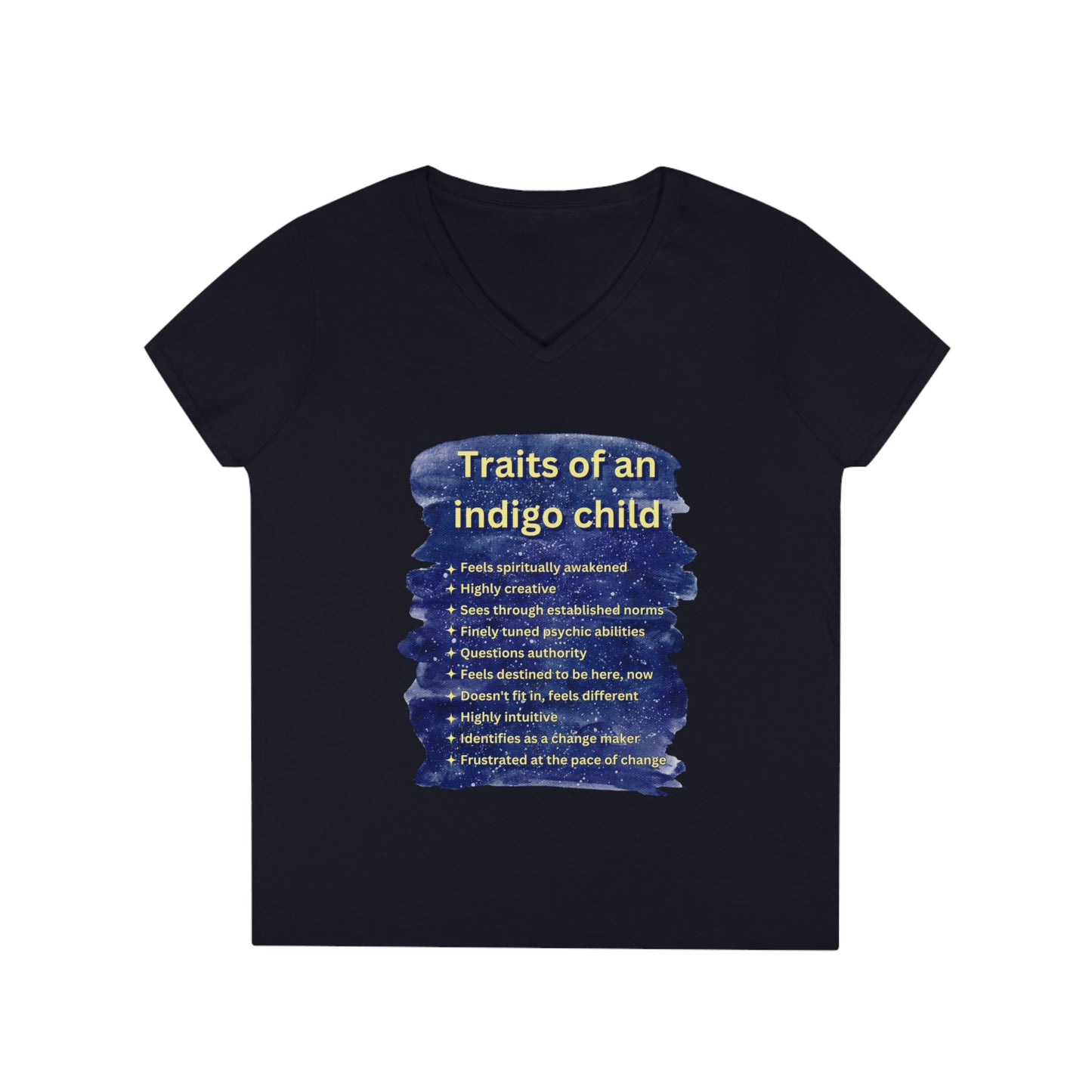 Ladies' V-Neck T-Shirt Slim Fit - Traits of an Indigo Child