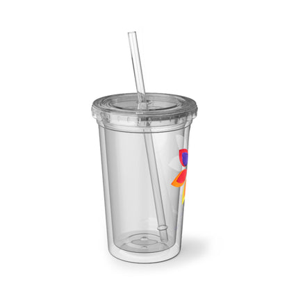 Acrylic Cup - Rainbow Flower - Quiet Your Mind and Your Soul Will Speak